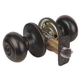Ru0312pbox Master Lock 071649290602 Knob Lockset Rusk Style Aged Bronze