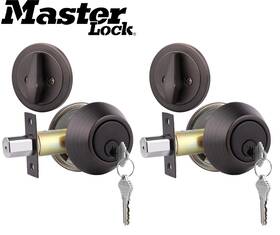 Ds0612pka4s Master Lock 2 Pack Single Cylinder Deadbolt Door Keyed Alike Oil Rubbed Bronze