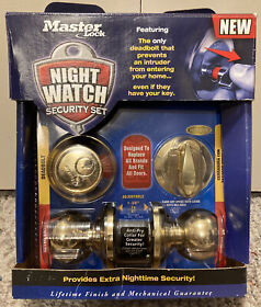 Cacrn0603p Master Lock Night Watch Security Set Bright Brass Universal Door Fit