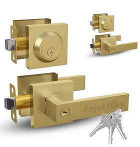 Mega Handles 652569233117 Robell Entrance Combo Entry Lever Door Handle And Single Cylinder Deadbolt Loc