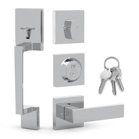 Mega Handles 799793533573 Handles-tobelle Entry Door Handleset In Satin Nickel Finish-single Cylinder