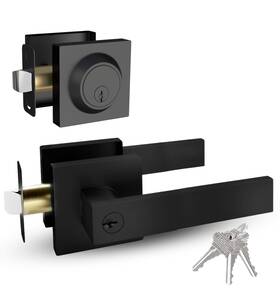Mega Handles 850020756124 - Robell Entry Combo I Lever Door Handle And Single Cylind