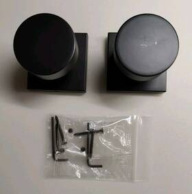 Mega Handles 850020756582 Black Matte 2pck Dummy Door Knobs For Hallway Bathroom Reversible Heavy Duty