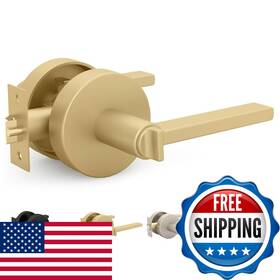 Mega Handles B0csg75863 Ralph Entry Door Handle - 1 Pack Reversible Gold Keyed