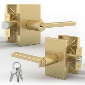 Gg5nsb Mega Handles Glamor Entry Lever And Lock Door Handle Set For Hallway Closet An