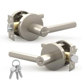 Mega Handles Ronn-en-sn-1 Ronn Entrance Entry Lever Door Handle Heavy Duty Round Locking L