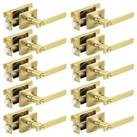 B0ff4c3492 Mengico 10 Pack Gold Privacy Lever Door Handle Interior Lock Heavy Duty Square