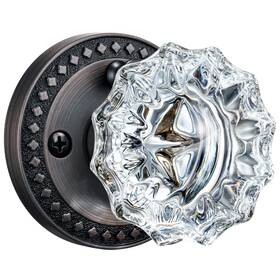 Sy2152-ob Mensarix Glass Door Knobs With Lock Oil Rubbed Bronze Crystal Interior For