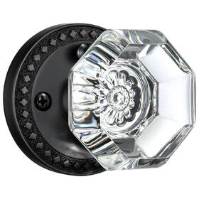 Sy2153-mb Mensarix Glass Door Knobs With Lock Matte Black Crystal Interior For Priva