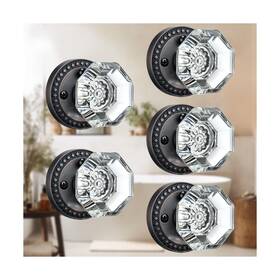 Sy2153-ob Mensarix Glass Door Knobs With Lock Oil Rubbed Bronze Crystal Interior For