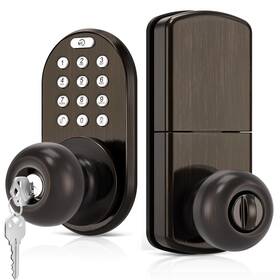 Milocks 632898002431 Keyless Entry Keypad Door Knob Lock Upgraded Electronic Smart Digital F