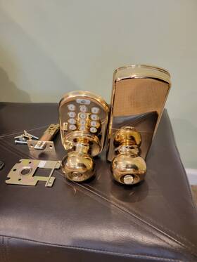 Tkk-02p Milocks Digital Door Knob Handle Lock Electronic Keypad Keyless Entry Gold Finis
