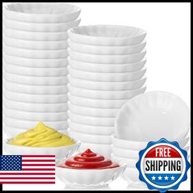 B0fpwv6hgz Mimorou 50 Pcs Soy Sauce Dish White Dipping Bowls Bulk 1.2 Oz Asian Small