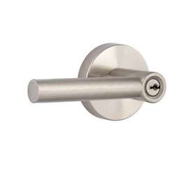 Hlk2101u15 Miseno Elkton Round Rod Keyed Entry Door Lever Set Satin Nickel Mlk1012sn