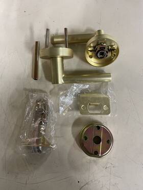 Mlk4012sb Miseno Elkton Round Rod Passage Door Lever Set - Satin Brass