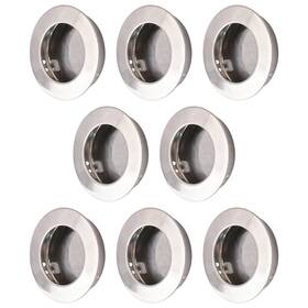 W-mf002654-us Morobor 8 Pack Round Finger Pull Flush Door Handle Stainless Steel Slid