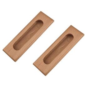 W-mf002657-us Morobor 2pcs Rectangular Wood Recessed Concealed Handle Embedded Design Slid