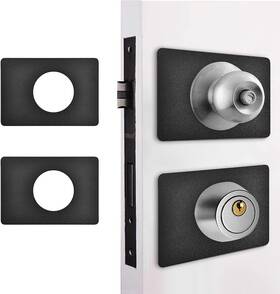 Mosecyou 445030753787 Door Knob/deadbolt Reinforcement Plate Matte Black Handle Fixing Cover Fil