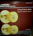 Mountain Security 2 Keyed Aliked Entry Knobs For Exterior Doors Polished Brass 039208970693