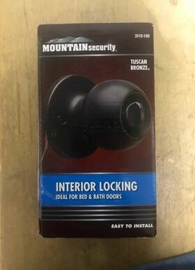 3112-150 Mountain Security Interior Locking Tuscan Bronze #3112-150 New C6