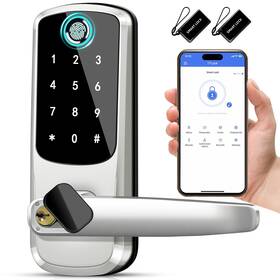 Msr X6 733810071266 Smart Door Lock With Handle Keyless Entry Locks 8-in-1 Fingerprint Keyp