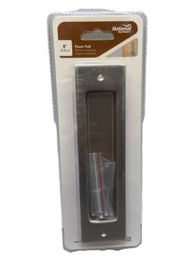 N187-024 National Hardware New 8 Inch Sliding Door Flush Pull Satin Nickel 86