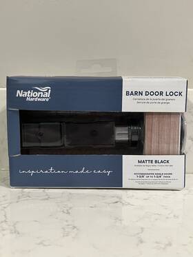 N700-150 National Hardware Barn Door Lock Matte Black - Brand New Sealed