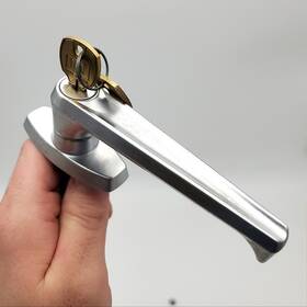 C8749-kd-26d National Lock Co. C8749 Cabinet Door Handle Chrome 4 Inch L X 5/16 Spindle Keyed Diff