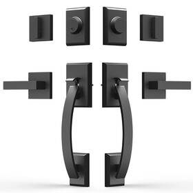A5455 Natsukage Front Door Handle Set Heavy Duty Double Lock Matte Black D