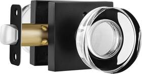 Naubea 445033498463 Matte Black Door Knob Glass Knobs Interior Privacy With Lock For