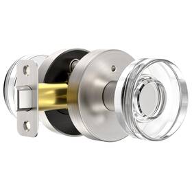 Naubea 635408121332 Brushed Nickel Door Knobs Crystal Knob Interior Privacy Round