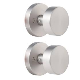 Naubea 639395274125 2 Pack Brushed Nickel Dummy Door Knob Single-sided Satin Ha