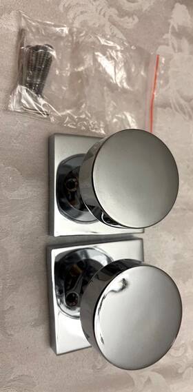 Naubea 639395277331 2 Pack Polished Chrome Dummy Door Knobs Interior Modern Round Han
