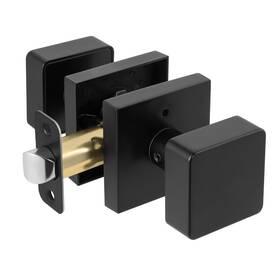 Naubea 658359053521 Matte Black Door Knobs Interior Bedroom Privacy Knob With Lock