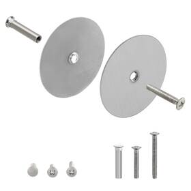 Naubea 659252980761 2 Pack Door Hole Cover Plate Brushed Satin Nickel Deadbolt