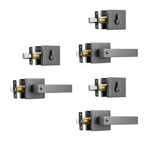 Ncl Hardware 724087879068 3 Pack Keyed Entry Door Lever With Single Cylinder Deadbolt Differ