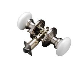 B0btyf6fqh Ncl Hardware White Porcelain Door Knobs Satin Nickel Keyless Handles Interior