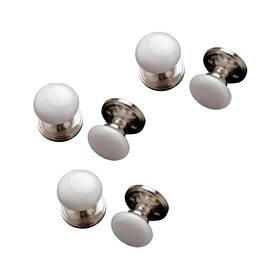 Pn005sn-ps Ncl Hardware White Door Knobs Round Passage Knob 3 Pack Satin Nickel Keyless
