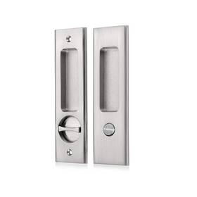 Sl01sn-bk Ncl Hardware Sliding Door Handle For Bath Satin Nickel Barn Flush Privac