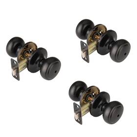 5768mb-bk-3p Ncsen 3 Pack Matte Black Door Knobs Interior Knob With Lock Coastal Style