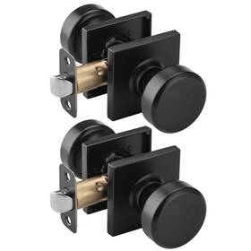 Ncsen 662987481182 2 Pack Black Interior Door Knobs For Hall And Closet Pismo Doorknob With Squar