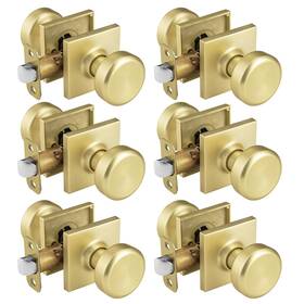 6p-a5770sb-ps Ncsen 6 Pack Gold Interior Door Knobs For Hall And Closet Pismo Doorknob With Square