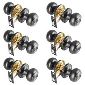Ncsen 724087879181 6 Pack Black Door Knobs Interior Keyless For Bathroom And Bedroom Ma
