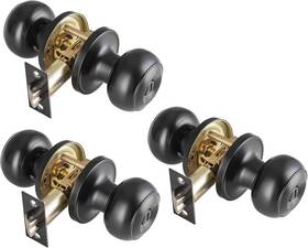 Ncsen 724087879198 8 Pack Black Door Knobs Interior Keyless For Bathroom And Bedroom