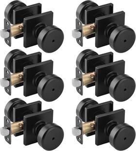 6p-a5770mb-bk Ncsen Building Hardware 6 Pack Black Interior Door Knobs For Bath And Bed Pismo Doorknob Turn Lock With S