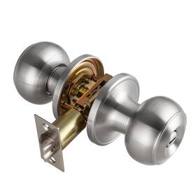 N609bk-ss Ncsen Brushed Nickel Door Knobs Interior Bath And Bed Privacy Knob Keyless