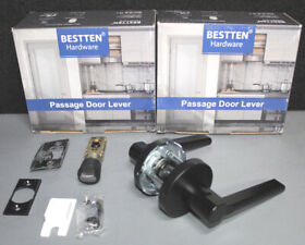 New 3 Pack Bestten Passage Door Lever Keyless Interior Vienna Series Matte Black