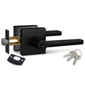 Hd1601-db-et-1p Newbang 131637266126 Keyed Entry Lever Lock In Matte Black For Exterior Door