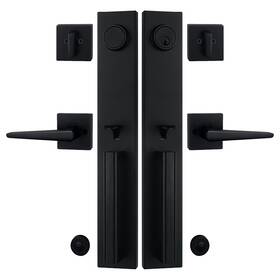 Newbang 131637312946 Matte Black Double Door Handle Set