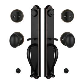 Newbang 131637319914 Front Double Door Handleset For Exterior Aged Bronze Finis